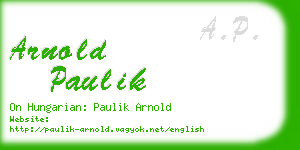 arnold paulik business card